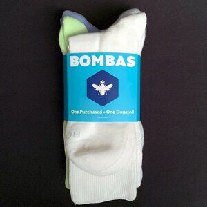 BOMBAS 4 Pairs Cotton Micro Honeycomb Midweight Ultra Stretch Socks MEDIUM NWT